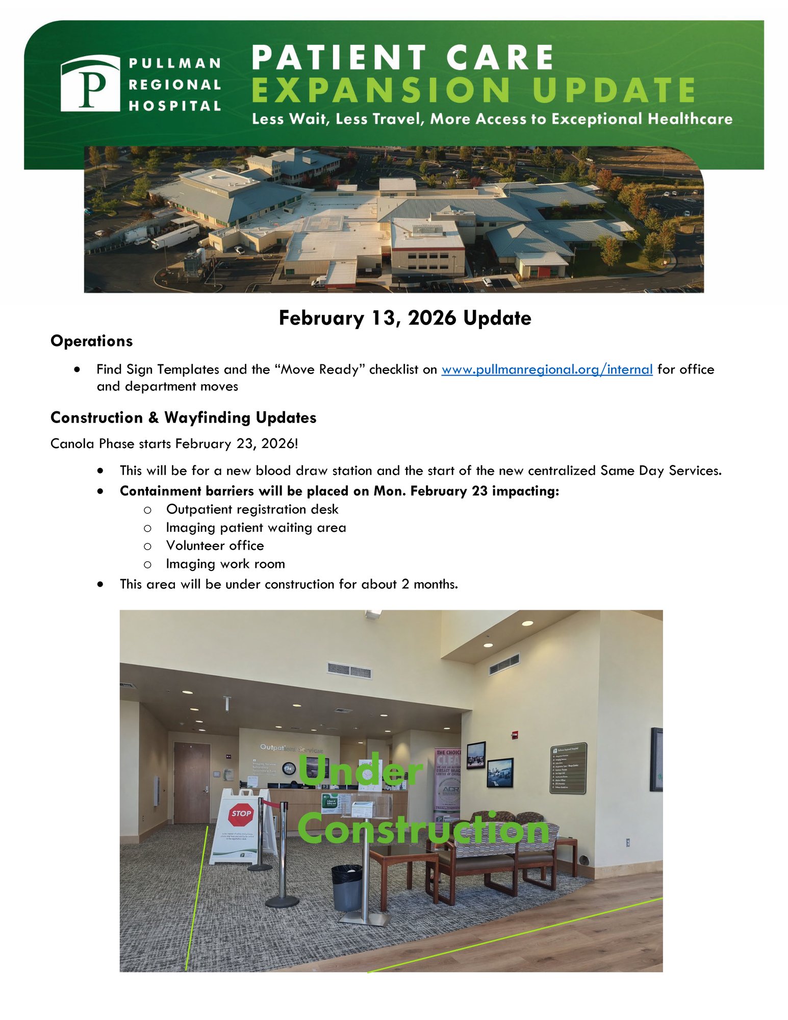 Page 1 of the Feb 13, 2026 Patient Care Expansion Update Page 1 of the Feb 13, 2026 Patient Care Expansion Update