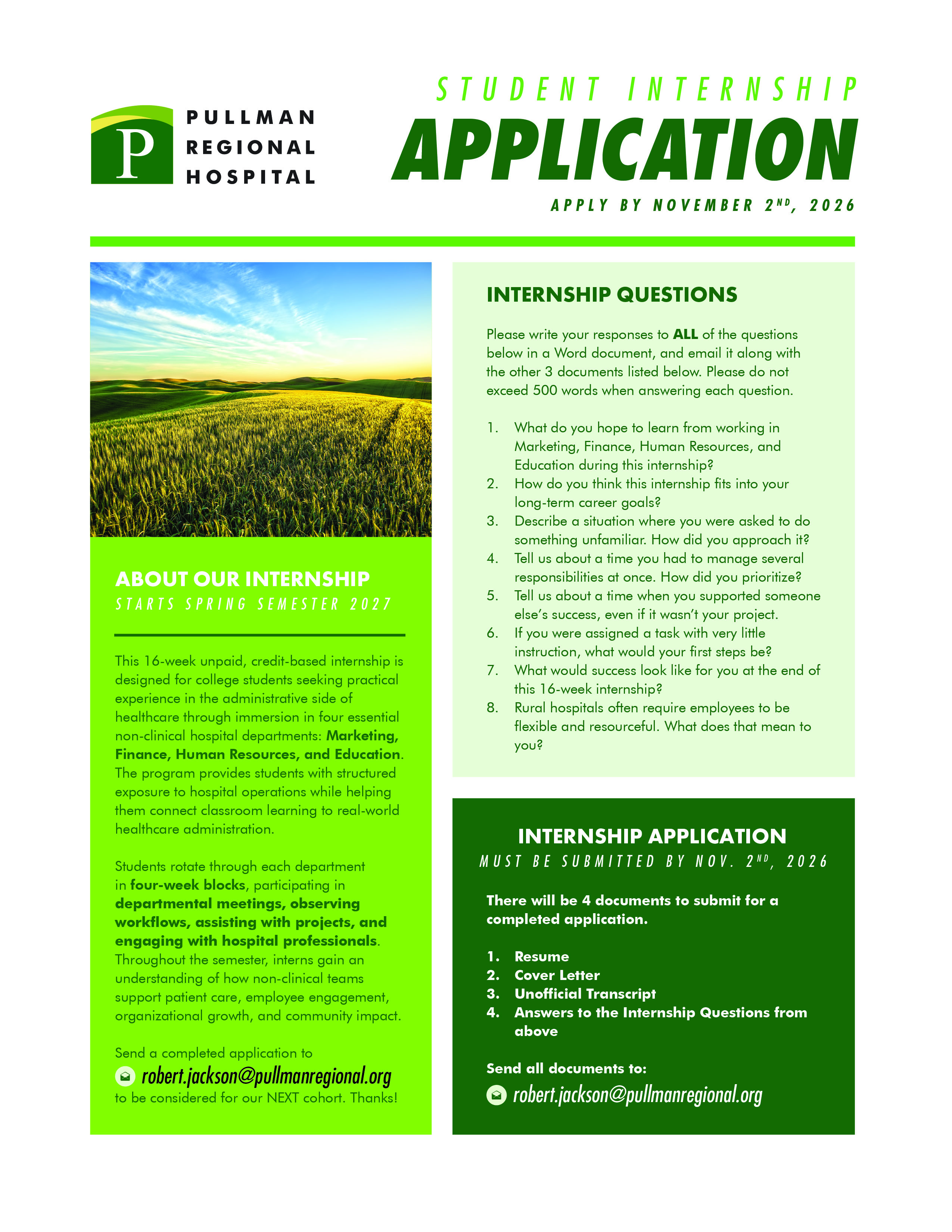 2027_SPRING Student Internship application